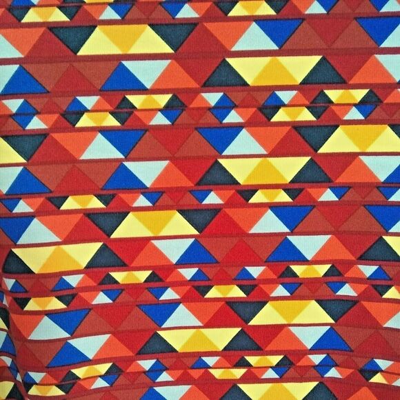 LulaRoe Irma Tunic Multicolored Bright Triangle Print Hi Low Hem Womens XXS - Picture 2 of 5